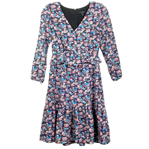 J. Crew Dresses & Skirts - J Crew Floral V Neck Midi Dress Size 2